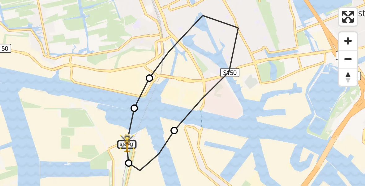 Vluchtroute Traumahelikopter Amsterdam Heliport - Amsterdam Heliport, 05 juli 2026, 11:58