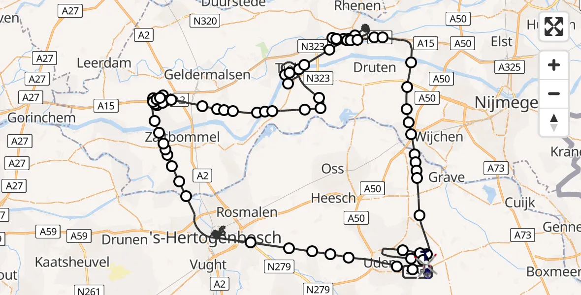Vluchtroute Politiehelikopter Vliegbasis Volkel - Vliegbasis Volkel, 05 juli 2026, 18:06