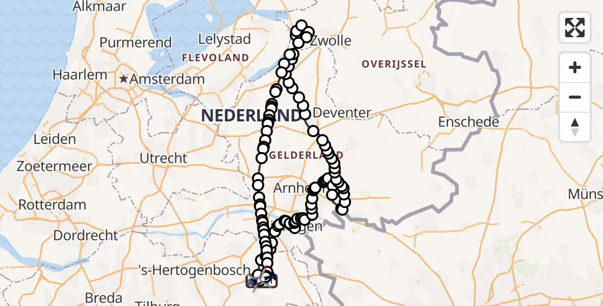 Vluchtroute Politiehelikopter Vliegbasis Volkel - Vliegbasis Volkel, 06 juli 2026, 07:48