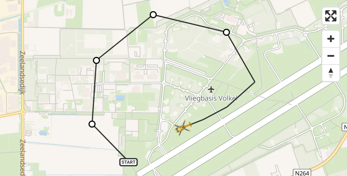 Vluchtroute Traumahelikopter Vliegbasis Volkel - Vliegbasis Volkel, 06 juli 2026, 13:03