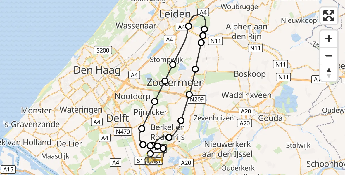 Vluchtroute Traumahelikopter Rotterdam The Hague Airport - Rotterdam, 06 juli 2026, 15:21