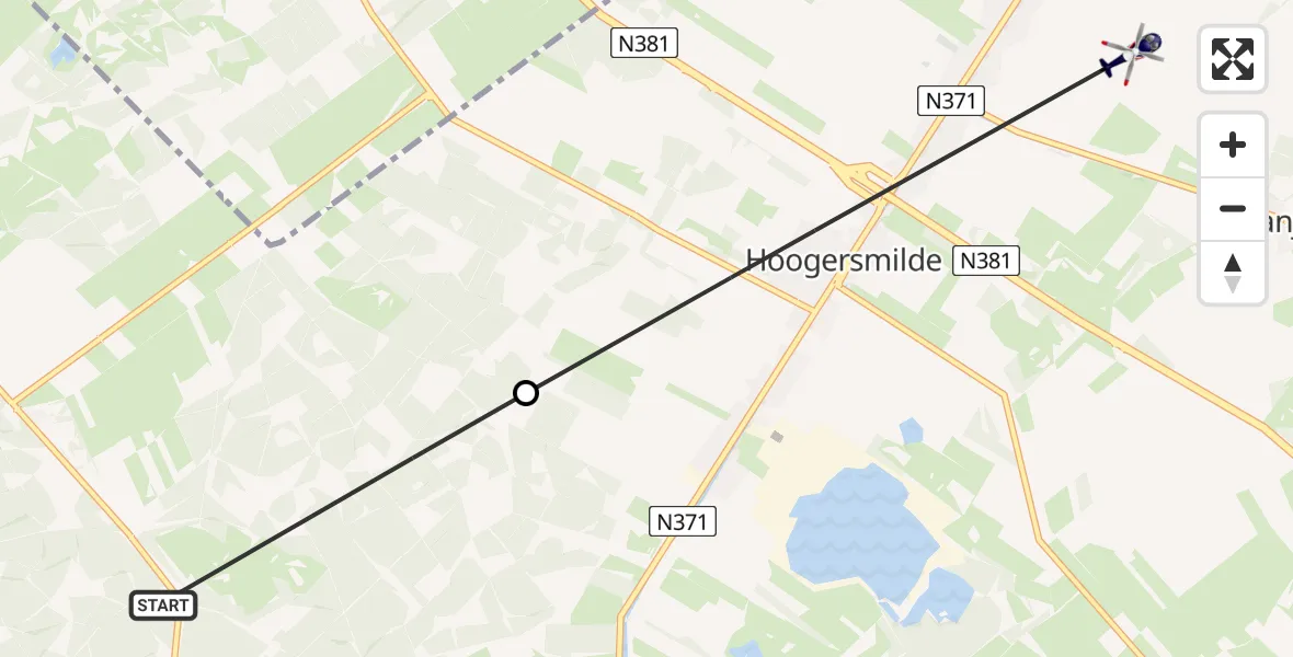 Vluchtroute Politiehelikopter Oude Willem - Smilde, 07 juli 2026, 05:57