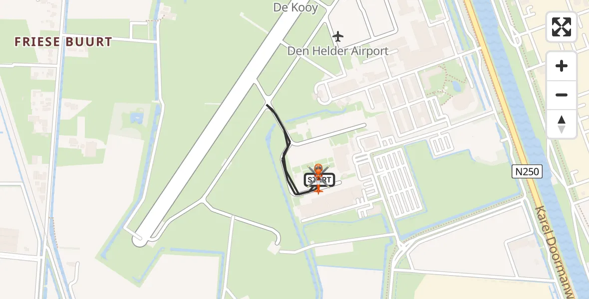 Vluchtroute Kustwachthelikopter Militair vliegveld De Kooy / Den Helder Airport - Militair vliegveld De Kooy / Den Helder Airport, 07 juli 2026, 10:52