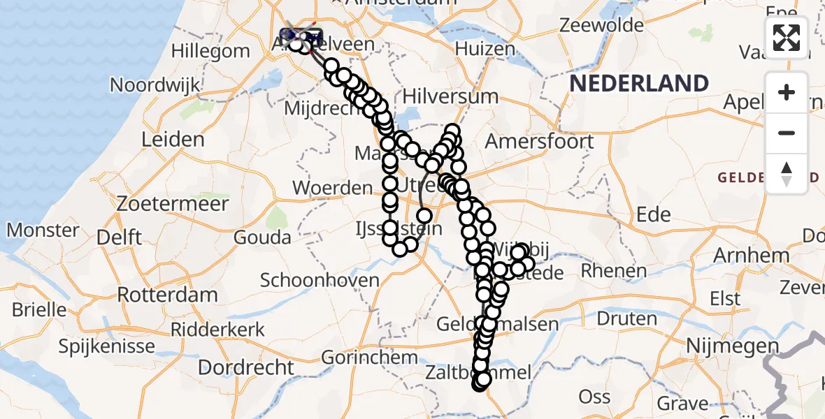 Vluchtroute Politiehelikopter Amsterdam Vliegveld Schiphol - Amsterdam Vliegveld Schiphol, 07 juli 2026, 18:40