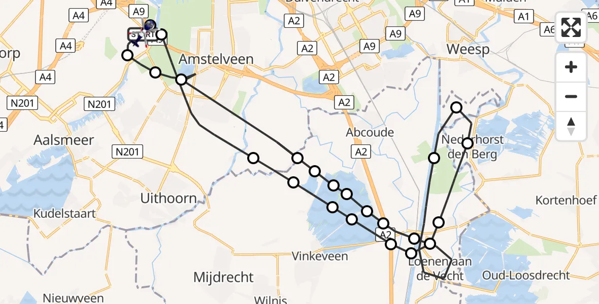 Vluchtroute Politiehelikopter Amsterdam Vliegveld Schiphol - Amsterdam Vliegveld Schiphol, 08 juli 2026, 11:56