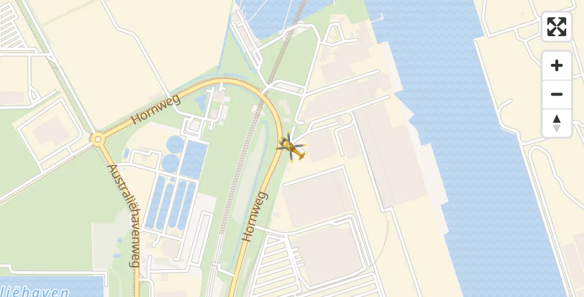 Vluchtroute Traumahelikopter Amsterdam Heliport - Amsterdam Heliport, 08 juli 2026, 12:58