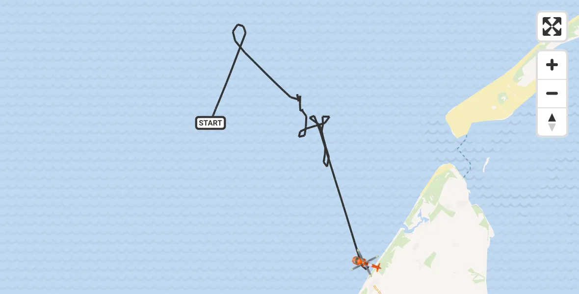 Vluchtroute Kustwachthelikopter Noordzee - Noordzee, 08 juli 2026, 13:47