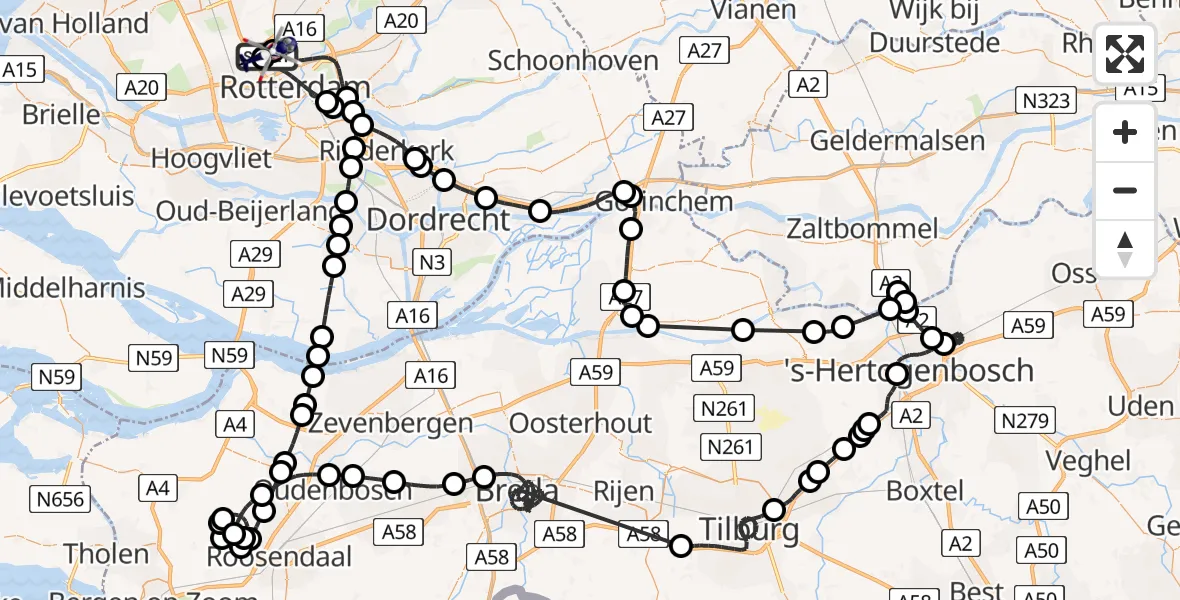 Vluchtroute Politiehelikopter Rotterdam The Hague Airport - Rotterdam The Hague Airport, 09 juli 2026, 14:18