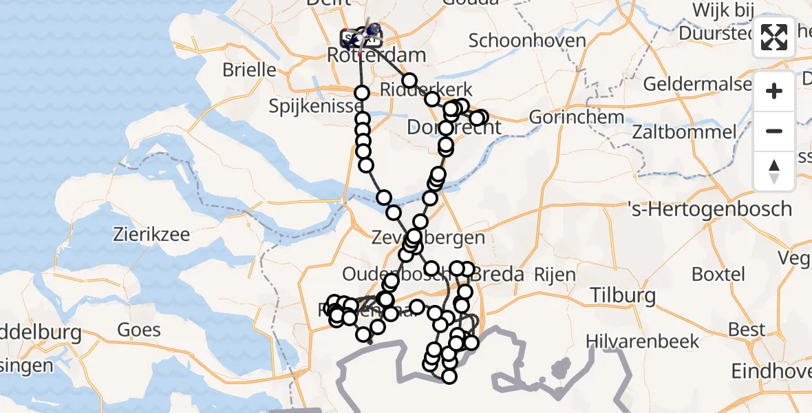 Vluchtroute Politiehelikopter Rotterdam The Hague Airport - Rotterdam The Hague Airport, 09 juli 2026, 18:04