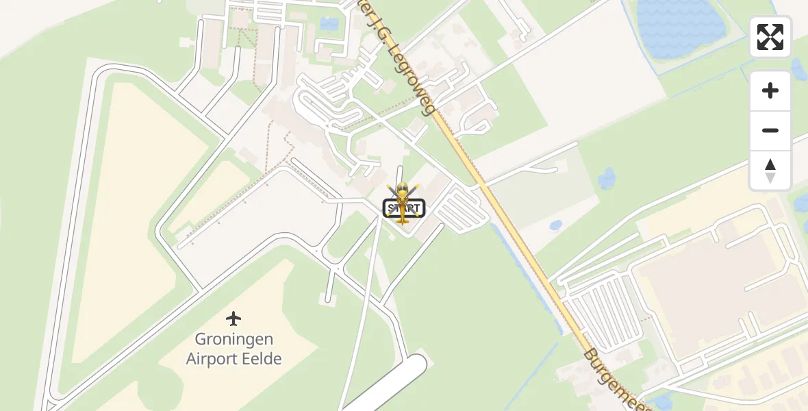 Vluchtroute Traumahelikopter Groningen Airport Eelde - Groningen Airport Eelde, 09 juli 2026, 18:51
