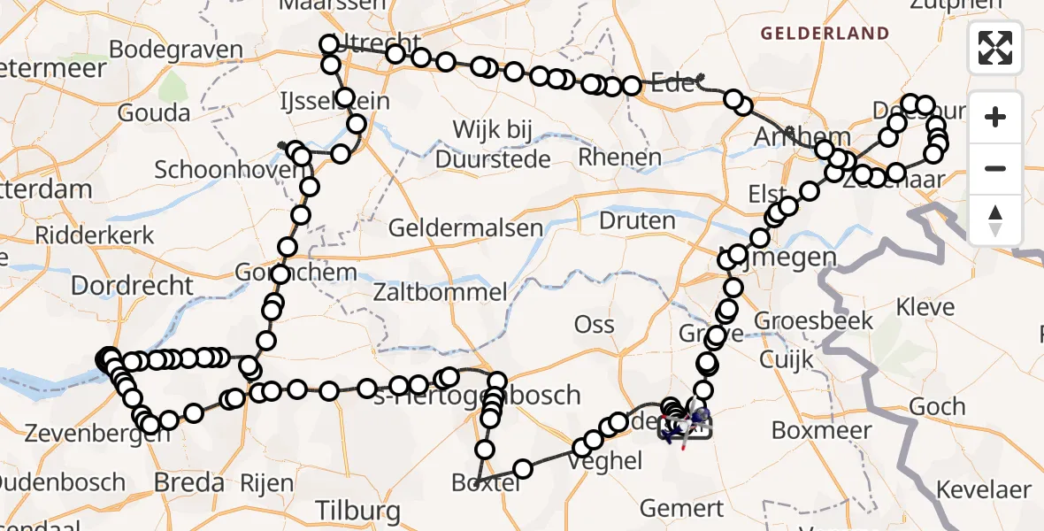 Vluchtroute Politiehelikopter Vliegbasis Volkel - Vliegbasis Volkel, 10 juli 2026, 07:13
