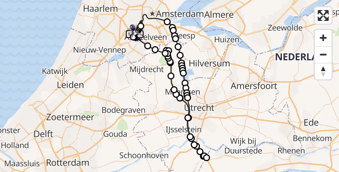 Vluchtroute Politiehelikopter Amsterdam Vliegveld Schiphol - Amsterdam Vliegveld Schiphol, 11 juli 2026, 07:49