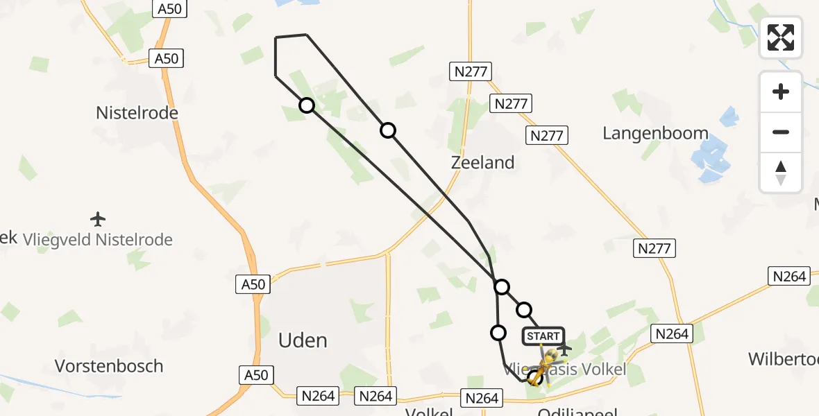 Vluchtroute Traumahelikopter Vliegbasis Volkel - Vliegbasis Volkel, 11 juli 2026, 09:51