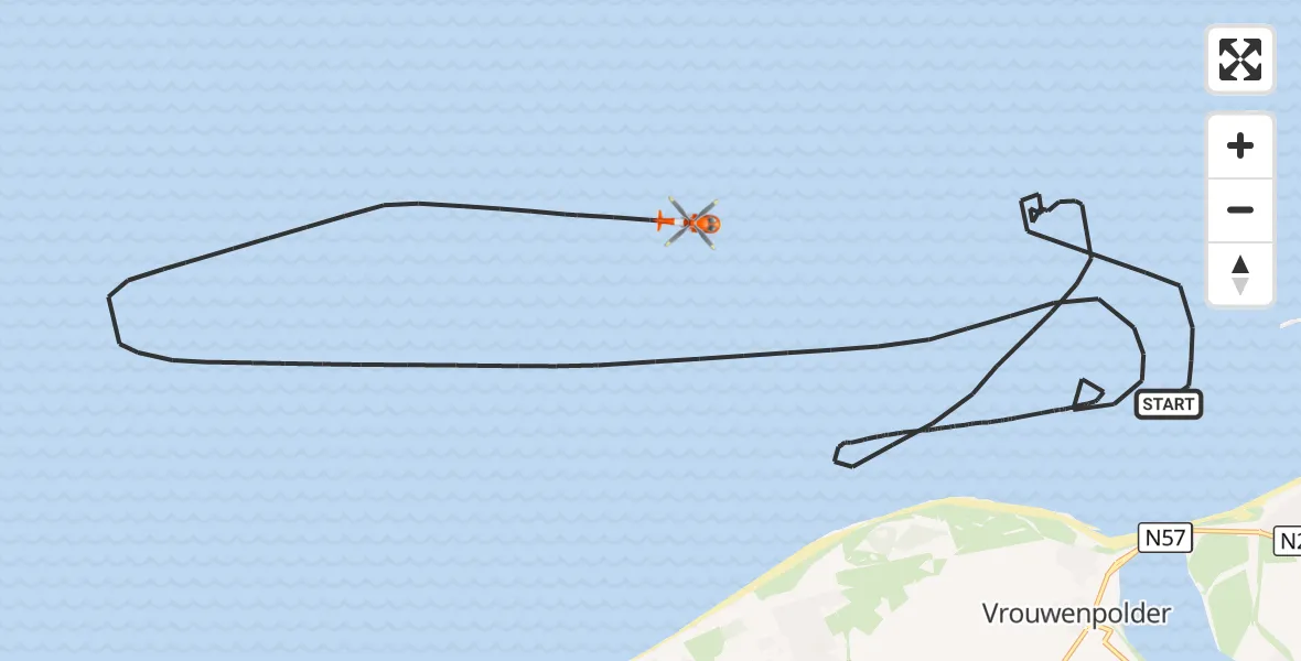 Vluchtroute Kustwachthelikopter Noordzee - Noordzee, 11 juli 2026, 12:00