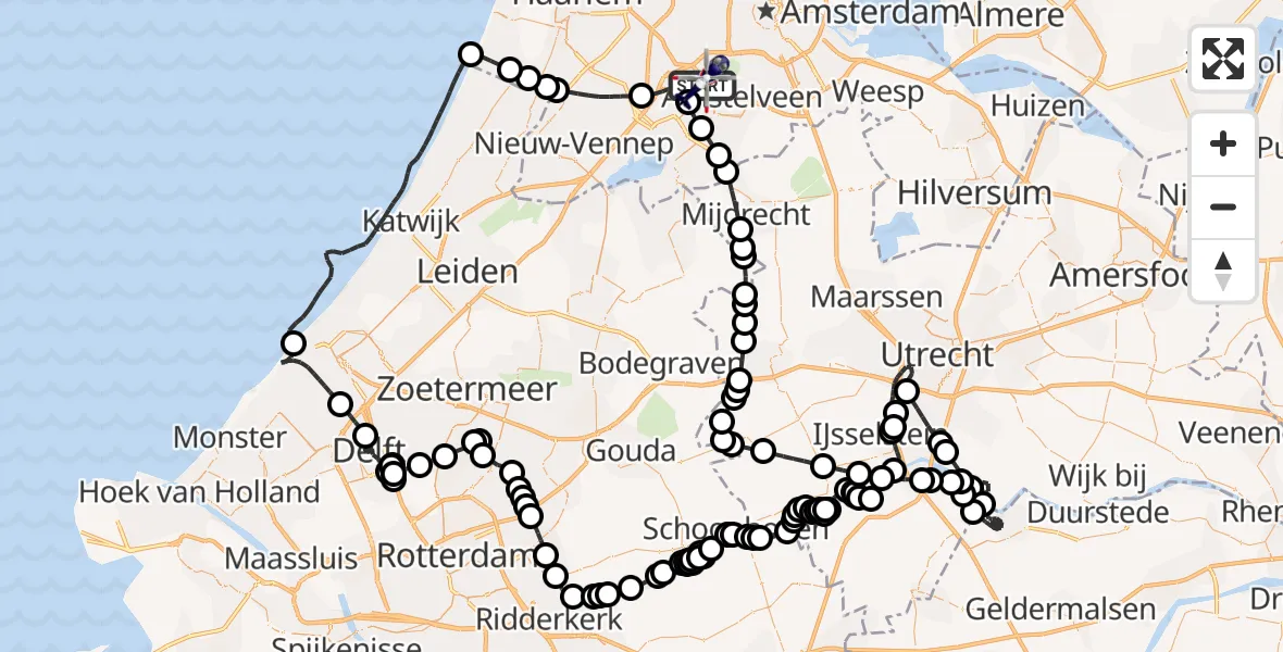Vluchtroute Politiehelikopter Amsterdam Vliegveld Schiphol - Amsterdam Vliegveld Schiphol, 12 juli 2026, 09:13