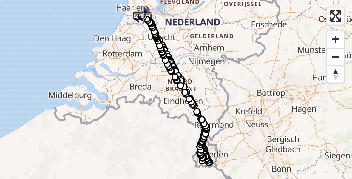 Vluchtroute Politiehelikopter Amsterdam Vliegveld Schiphol - Amsterdam Vliegveld Schiphol, 12 juli 2026, 14:39