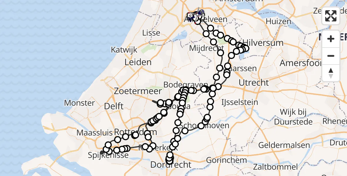 Vluchtroute Politiehelikopter Amsterdam Vliegveld Schiphol - Amsterdam Vliegveld Schiphol, 13 juli 2026, 18:10