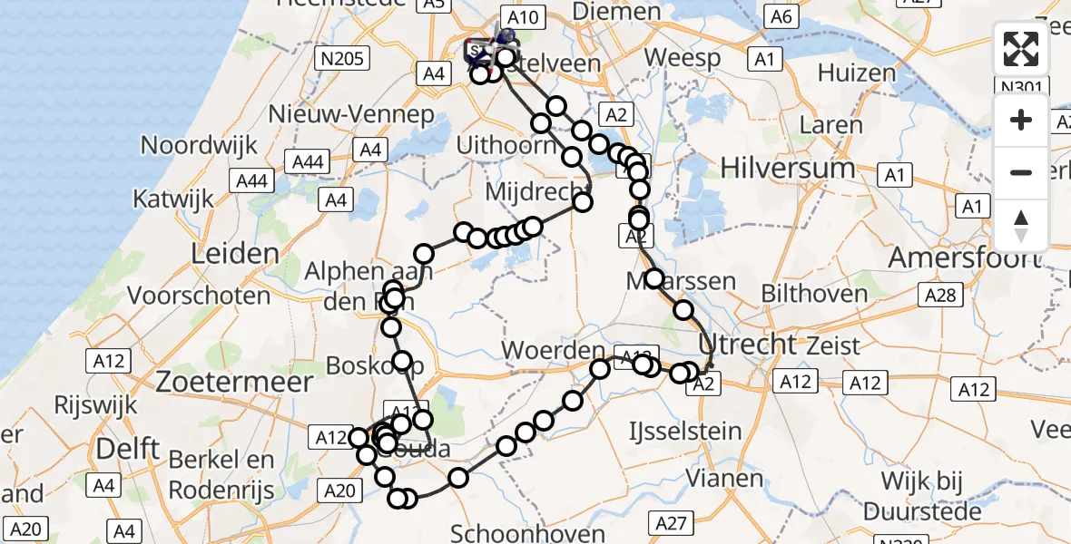 Vluchtroute Politiehelikopter Amsterdam Vliegveld Schiphol - Amsterdam Vliegveld Schiphol, 14 juli 2026, 07:29