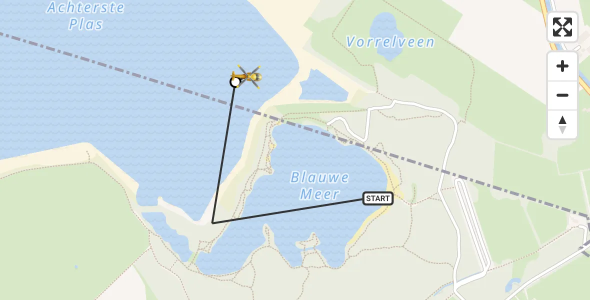 Vluchtroute Traumahelikopter Dwingeloo - Hoogersmilde, 14 juli 2026, 09:19
