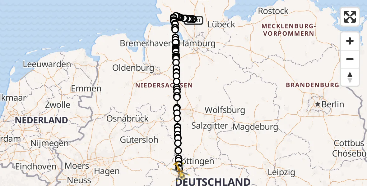 Vluchtroute  Bad Bramstedt Hubschrauberlandeplatz - Fuldatal, 14 juli 2026, 10:37
