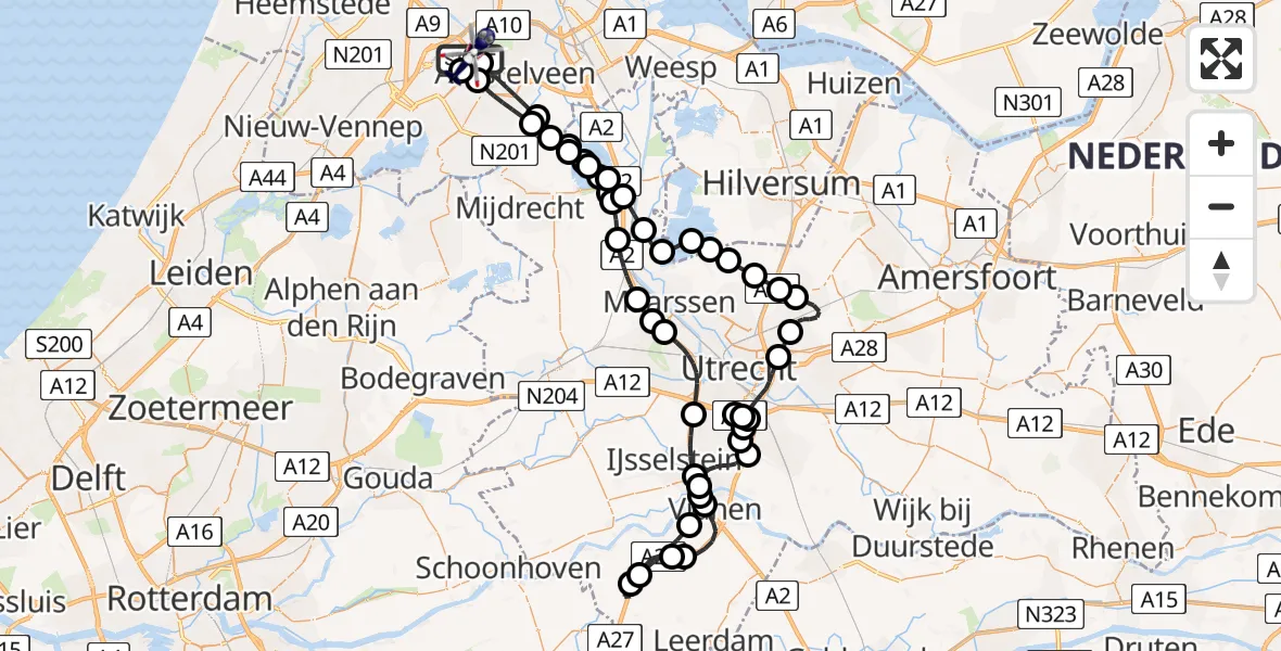 Vluchtroute Politiehelikopter Amsterdam Vliegveld Schiphol - Amsterdam Vliegveld Schiphol, 14 juli 2026, 10:42