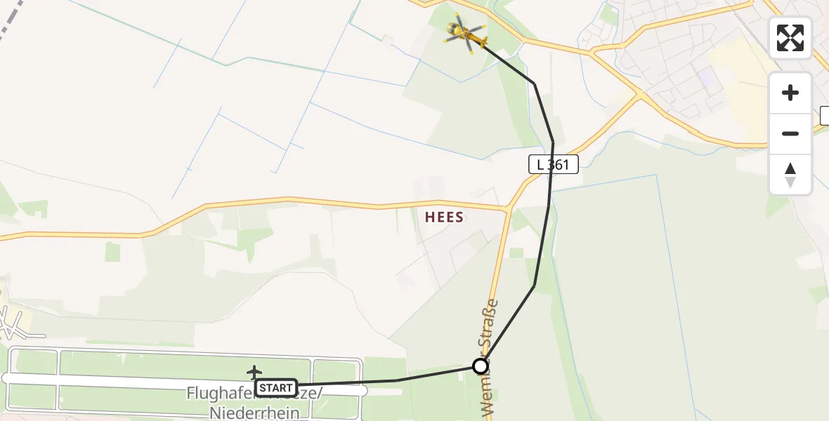 Vluchtroute  Weeze Flughafen - Weeze, 14 juli 2026, 11:57