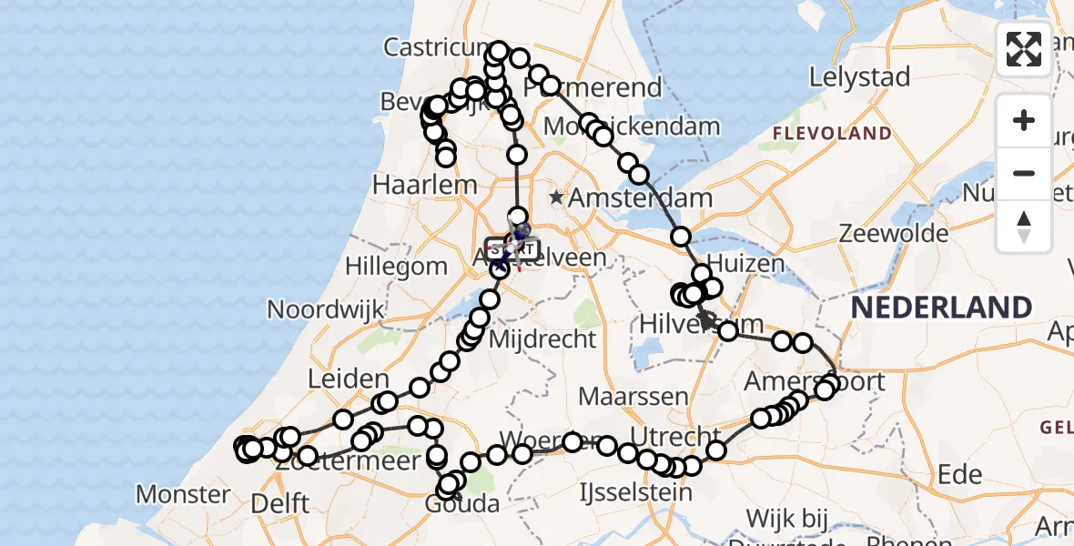 Vluchtroute Politiehelikopter Amsterdam Vliegveld Schiphol - Amsterdam Vliegveld Schiphol, 14 juli 2026, 17:40