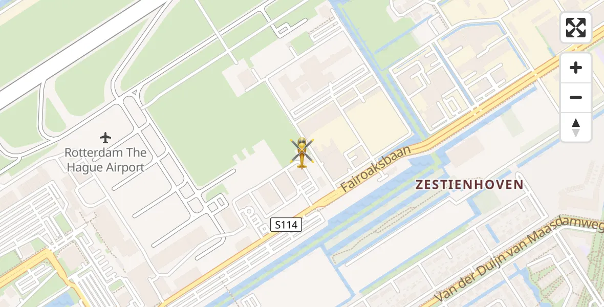 Vluchtroute Traumahelikopter Rotterdam The Hague Airport - Rotterdam The Hague Airport, 14 juli 2026, 17:43