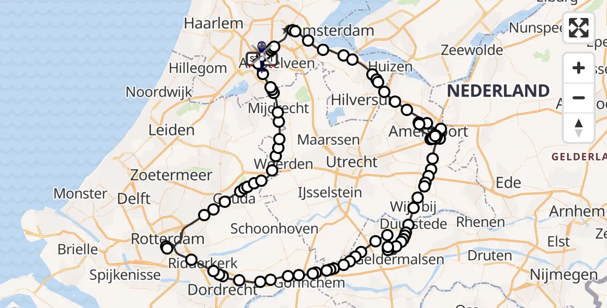 Vluchtroute Politiehelikopter Amsterdam Vliegveld Schiphol - Amsterdam Vliegveld Schiphol, 15 juli 2026, 07:14