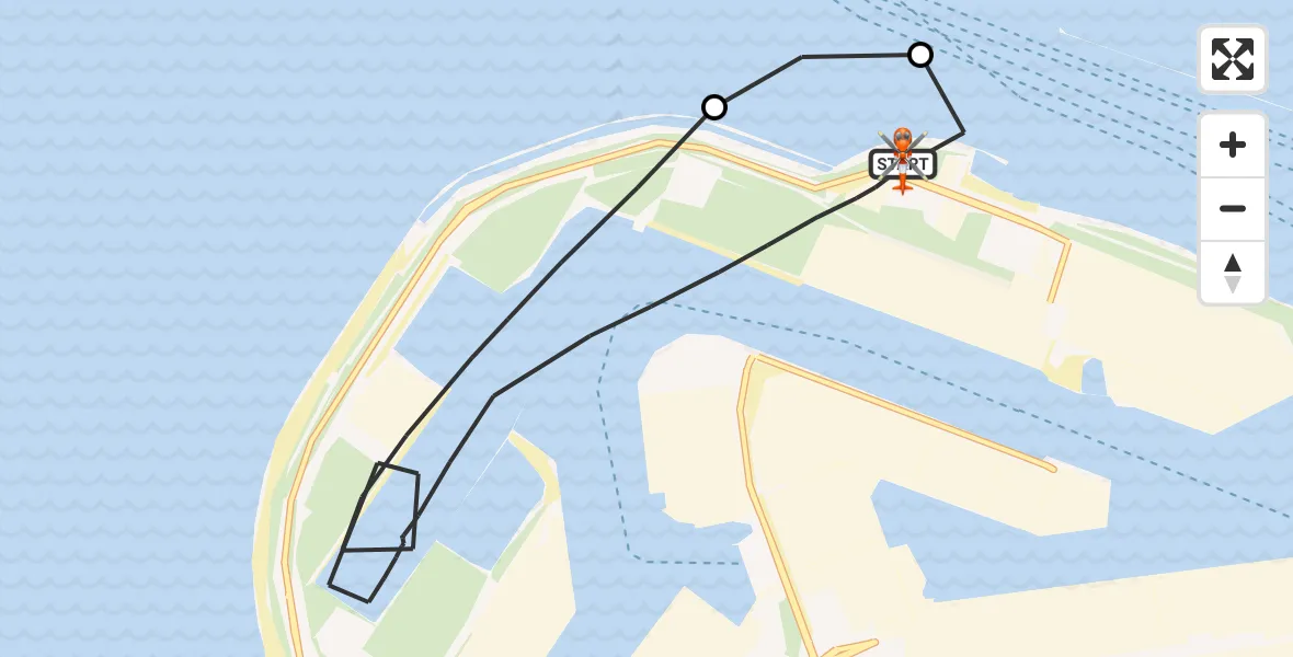 Vluchtroute Kustwachthelikopter Maasvlakte Rotterdam - Maasvlakte Rotterdam, 15 juli 2026, 08:07