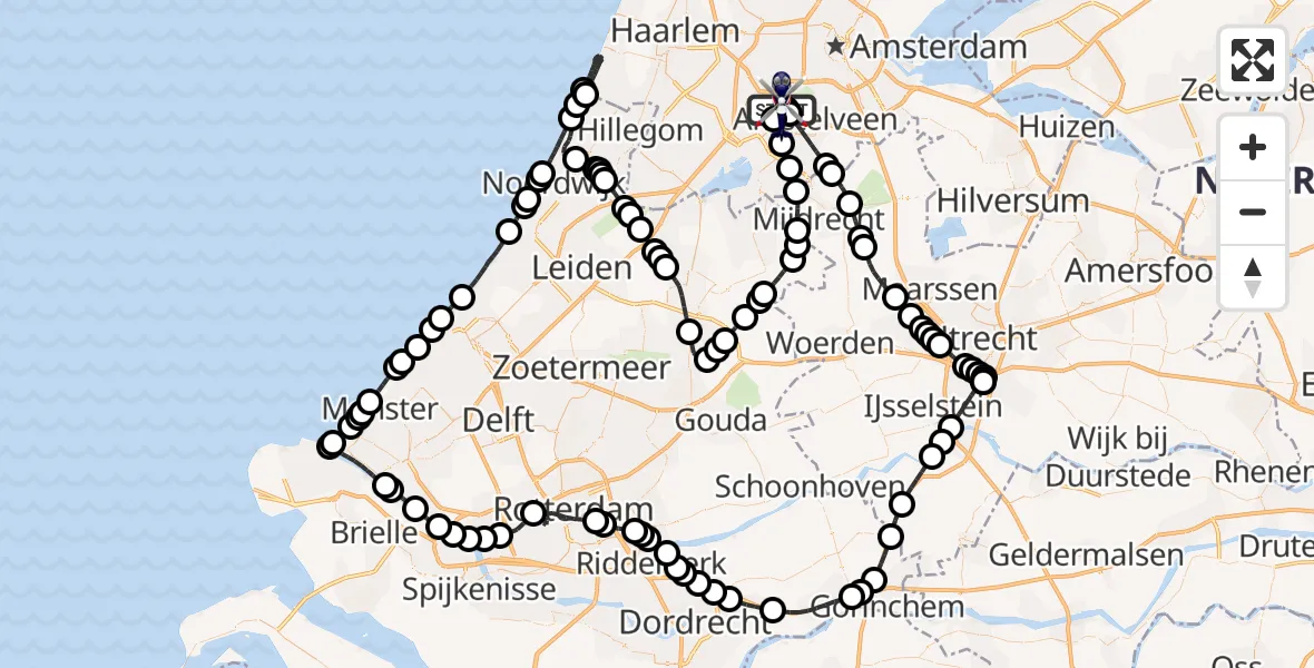 Vluchtroute Politiehelikopter Amsterdam Vliegveld Schiphol - Amsterdam Vliegveld Schiphol, 15 juli 2026, 14:34