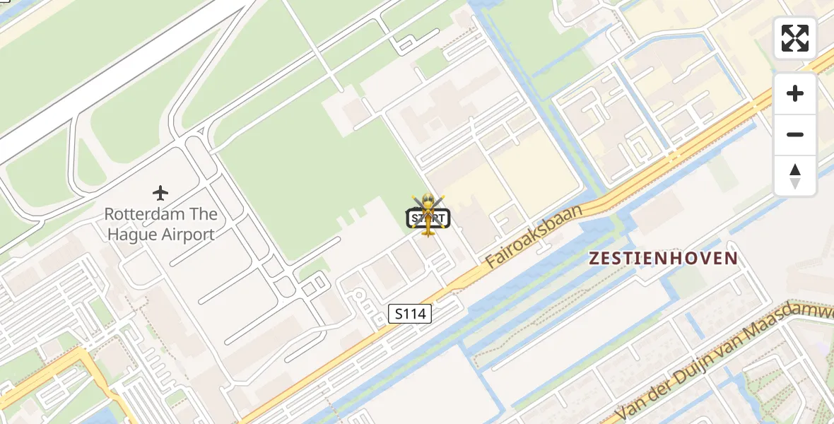 Vluchtroute Traumahelikopter Rotterdam The Hague Airport - Rotterdam The Hague Airport, 15 juli 2026, 14:36