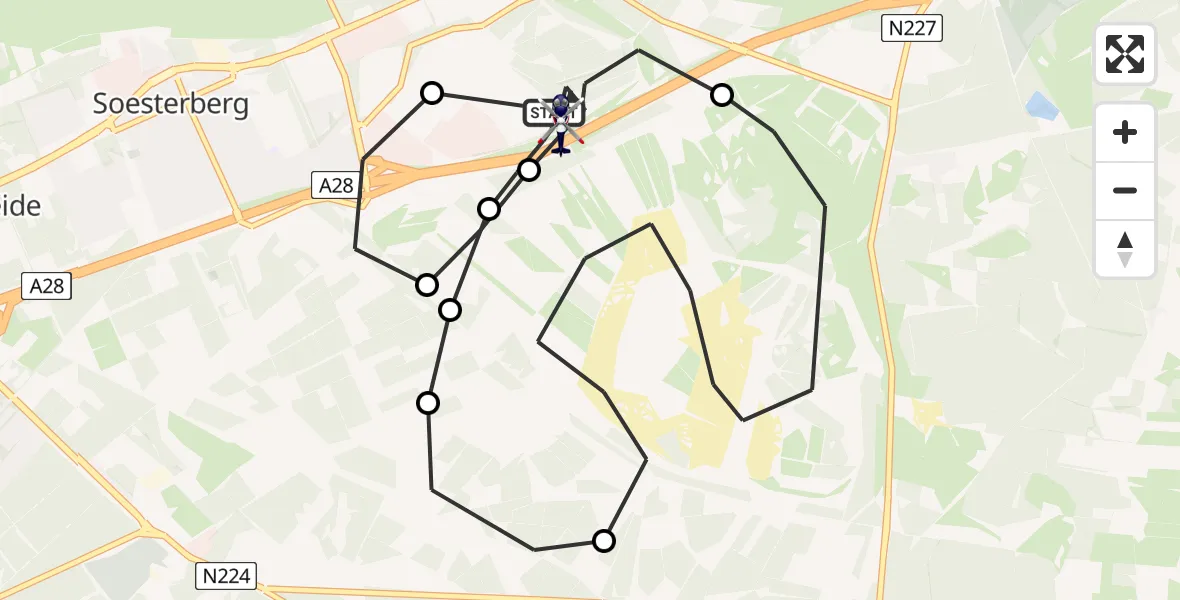 Vluchtroute Politiehelikopter Amersfoort - Amersfoort, 15 juli 2026, 17:03
