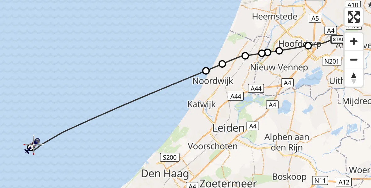 Vluchtroute Politiehelikopter Amsterdam Vliegveld Schiphol - P18-A Heliport, 16 juli 2026, 06:35