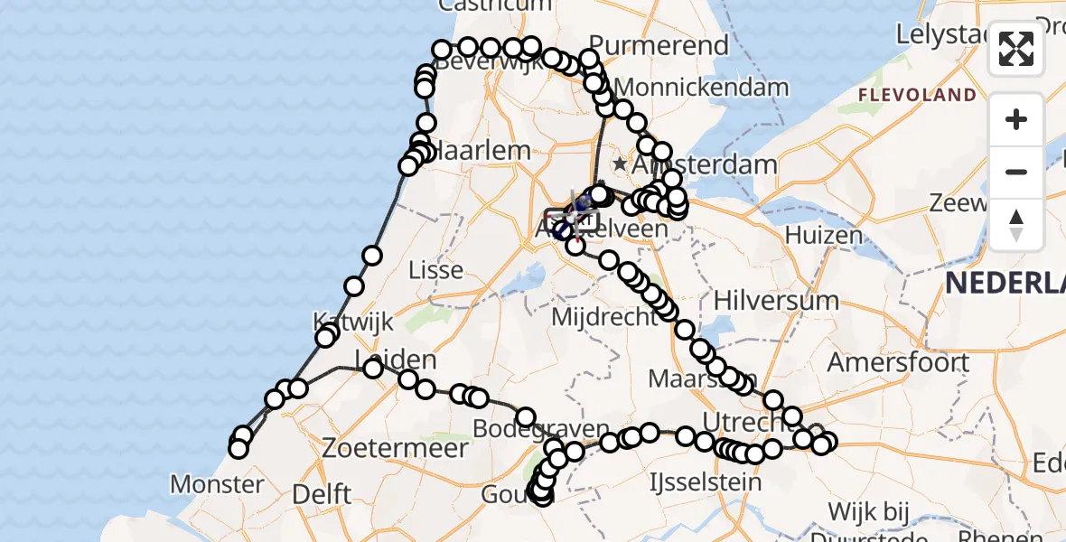 Vluchtroute Politiehelikopter Amsterdam Vliegveld Schiphol - Amsterdam Vliegveld Schiphol, 16 juli 2026, 08:38