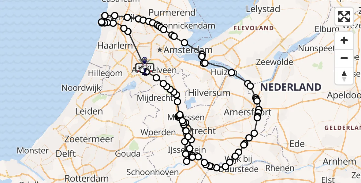 Vluchtroute Politiehelikopter Amsterdam Vliegveld Schiphol - Amsterdam Vliegveld Schiphol, 17 juli 2026, 07:05