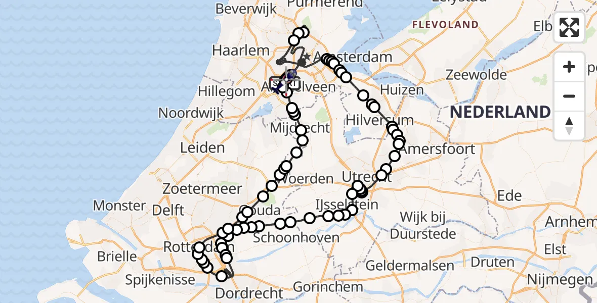 Vluchtroute Politiehelikopter Amsterdam Vliegveld Schiphol - Amsterdam Vliegveld Schiphol, 17 juli 2026, 09:01