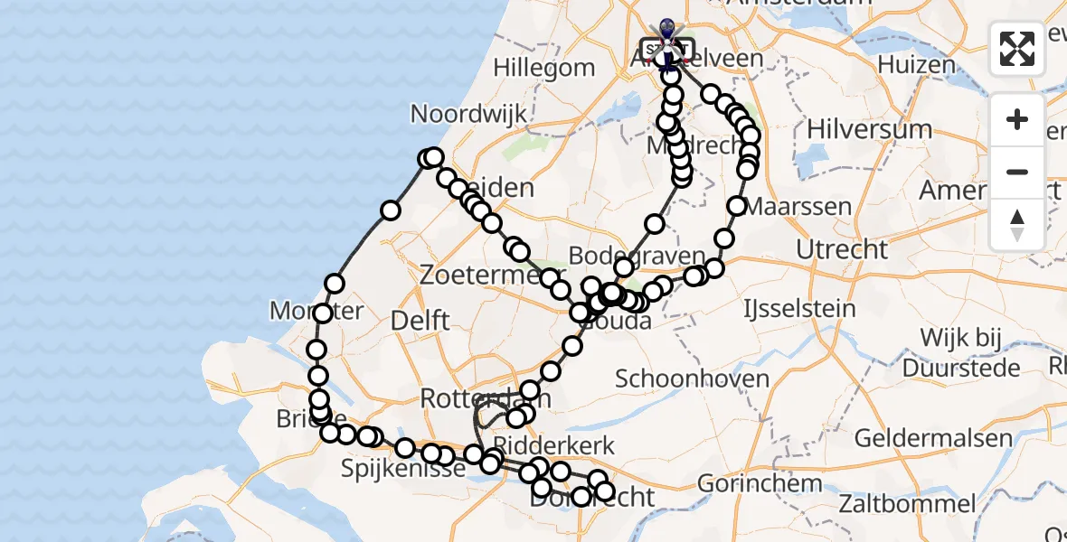 Vluchtroute Politiehelikopter Amsterdam Vliegveld Schiphol - Amsterdam Vliegveld Schiphol, 17 juli 2026, 11:05