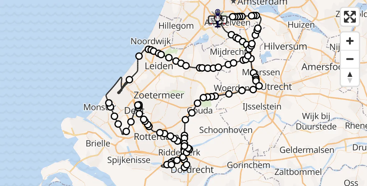Vluchtroute Politiehelikopter Amsterdam Vliegveld Schiphol - Amsterdam Vliegveld Schiphol, 17 juli 2026, 14:16