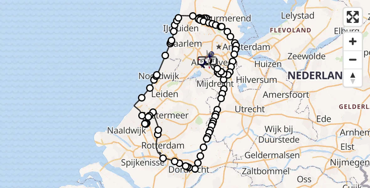 Vluchtroute Politiehelikopter Amsterdam Vliegveld Schiphol - Amsterdam Vliegveld Schiphol, 17 juli 2026, 16:05
