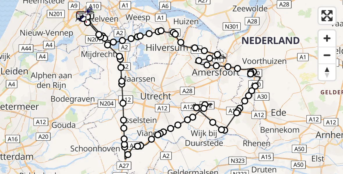 Vluchtroute Politiehelikopter Amsterdam Vliegveld Schiphol - Amsterdam Vliegveld Schiphol, 17 juli 2026, 18:36