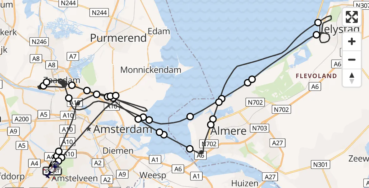 Vluchtroute Politiehelikopter Amsterdam Vliegveld Schiphol - Amsterdam Vliegveld Schiphol, 18 juli 2026, 06:43