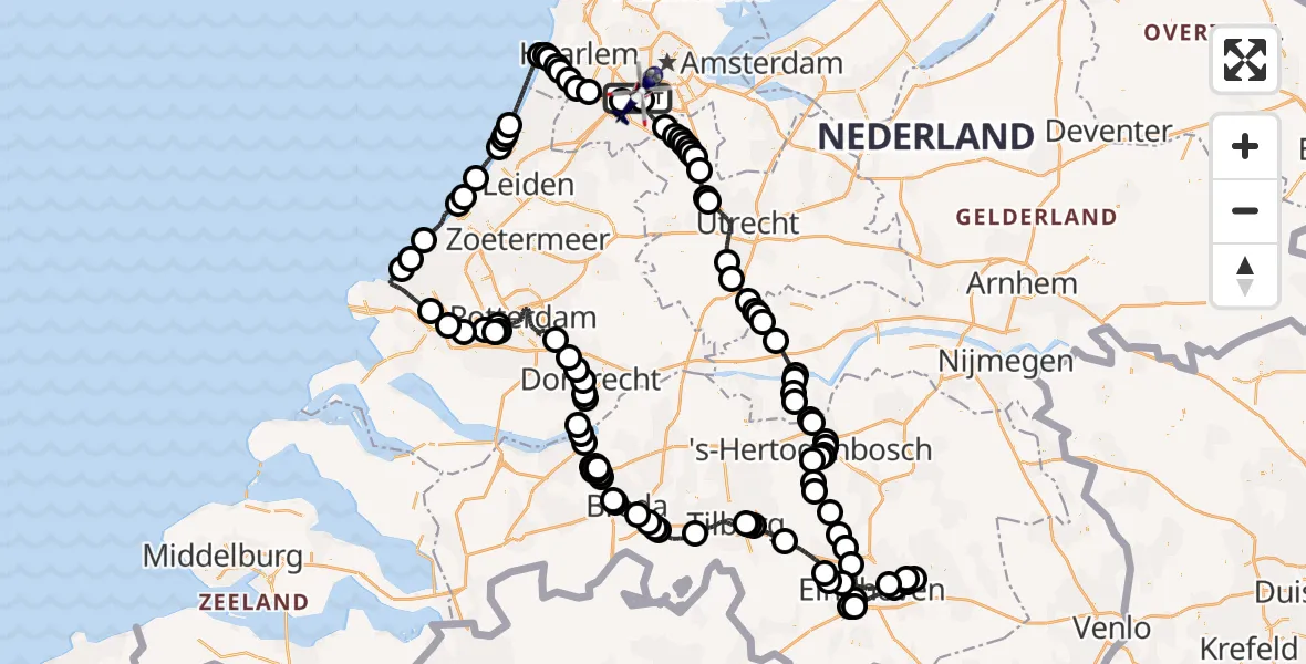 Vluchtroute Politiehelikopter Amsterdam Vliegveld Schiphol - Amsterdam Vliegveld Schiphol, 18 juli 2026, 09:42