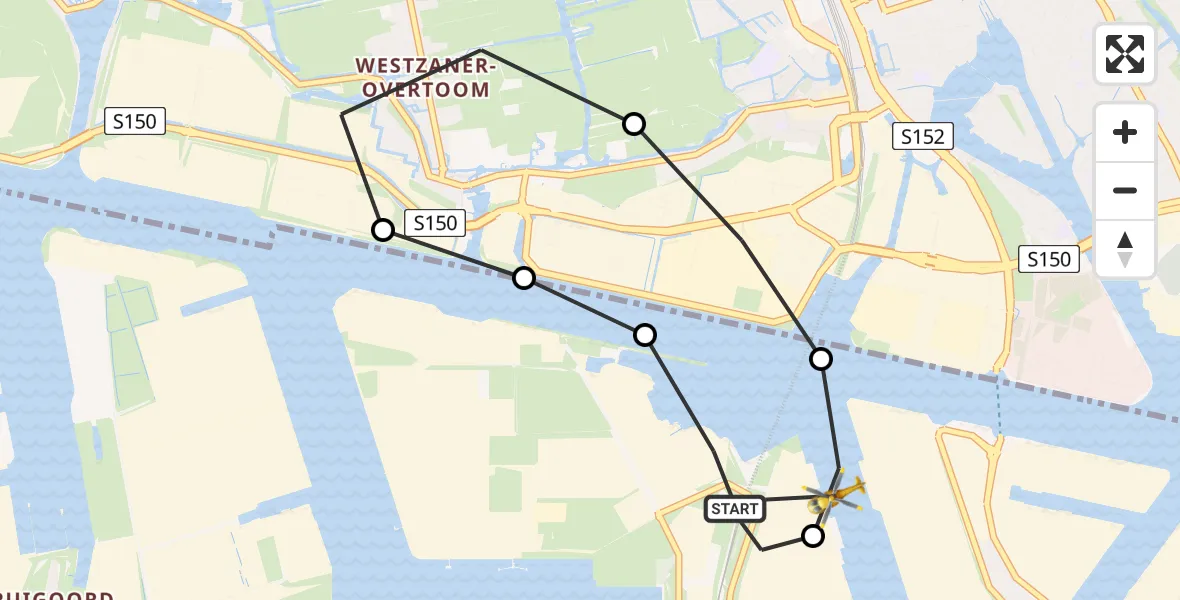 Vluchtroute Traumahelikopter Amsterdam Heliport - Amsterdam, 18 juli 2026, 10:54