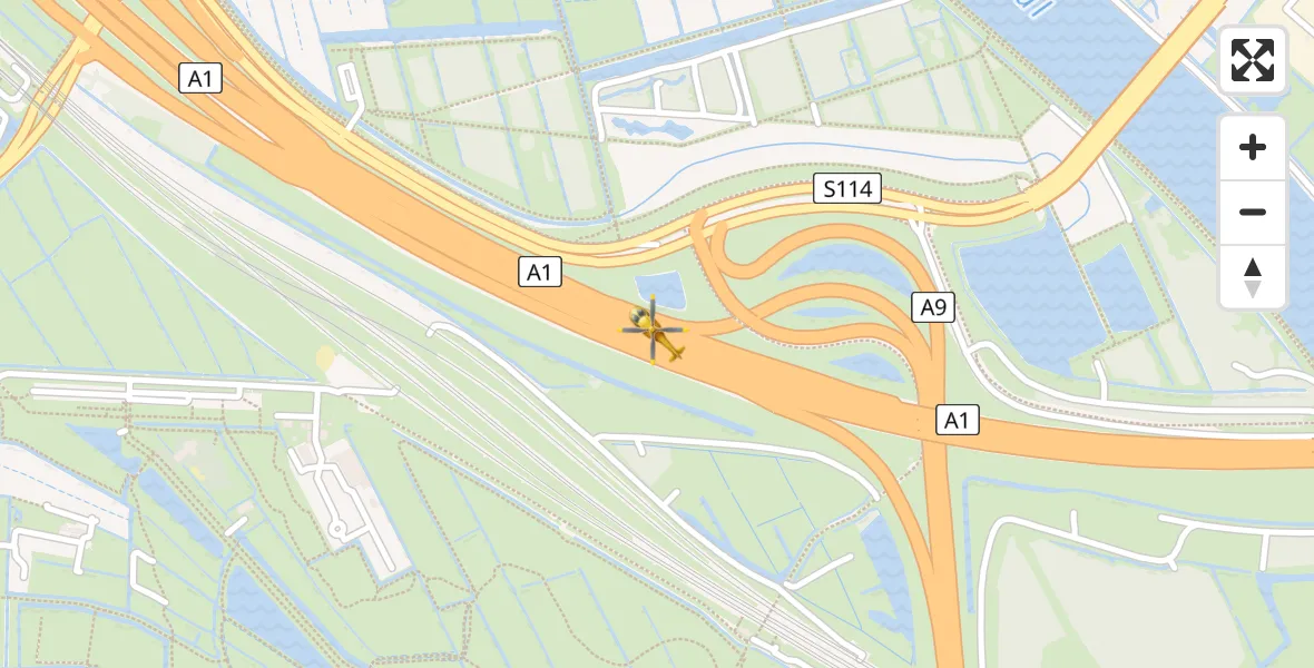 Vluchtroute Traumahelikopter Boels Verhuur Diemen Helipad - Boels Verhuur Diemen Helipad, 18 juli 2026, 11:45