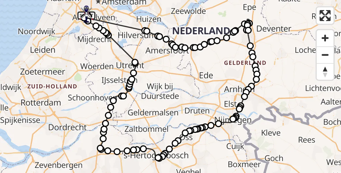 Vluchtroute Politiehelikopter Amsterdam Vliegveld Schiphol - Amsterdam Vliegveld Schiphol, 18 juli 2026, 17:41
