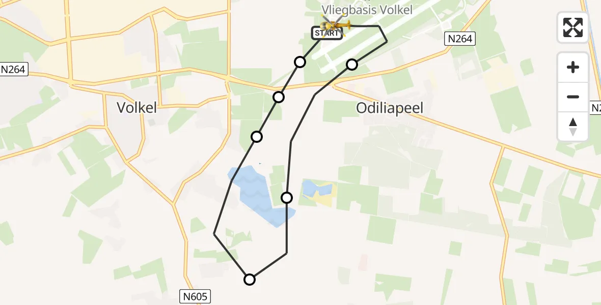 Vluchtroute Traumahelikopter Vliegbasis Volkel - Vliegbasis Volkel, 18 juli 2026, 22:55