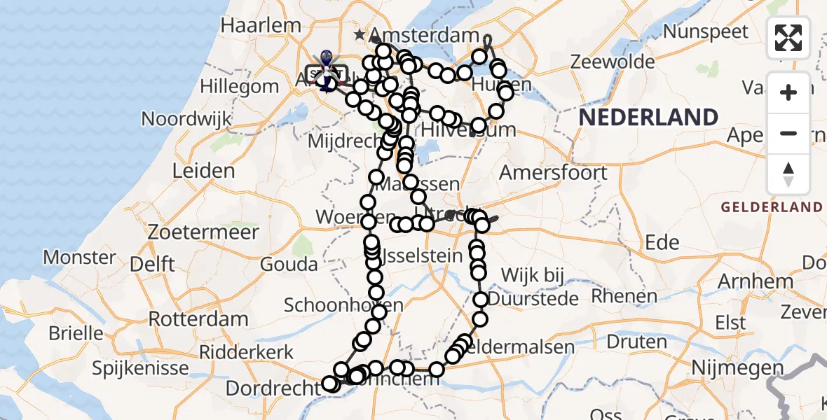 Vluchtroute Politiehelikopter Amsterdam Vliegveld Schiphol - Amsterdam Vliegveld Schiphol, 19 juli 2026, 09:21