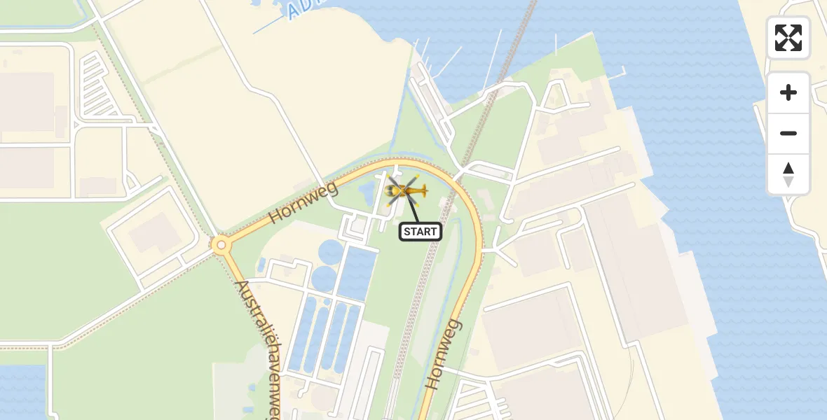 Vluchtroute Traumahelikopter Amsterdam Heliport - Amsterdam Heliport, 19 juli 2026, 11:16