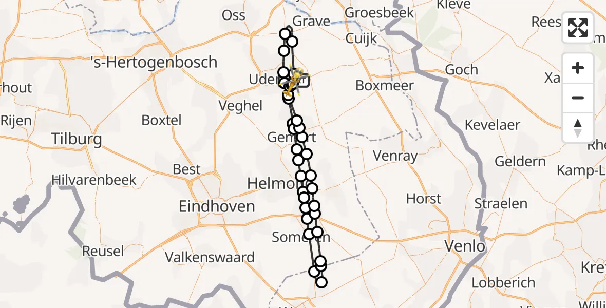 Vluchtroute Traumahelikopter Vliegbasis Volkel - Vliegbasis Volkel, 19 juli 2026, 11:54
